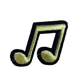 

WUYUCONG Small Gold Musical Note Embroidery Appliques for Clothes Shoes Music Notes Sew on Iron on Patches 20pcs/lot