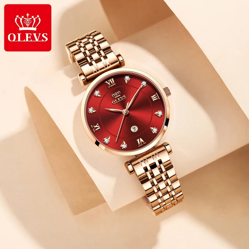 

OLEVS Brand One Product Dropshipping Quartz Watch Diamond Set Waterproof Ins Wind Non-mainstream Ladies' Watch Women's Watch 33