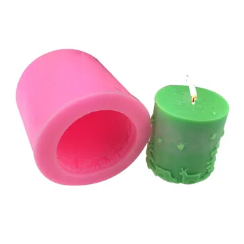 

Cylindrical Shape Candle Mold 3D Christmas Elk Pattern Emboss Silicone Candle Decorating Molud Cake DIY Decorating Tools