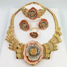 Модный Ювелирный Набор, Африканский нигерийский Дубаи, золотые ювелирные изделия, Африканский бисер, свадебный ювелирный набор, Африканский бисер, ювелирные наборы