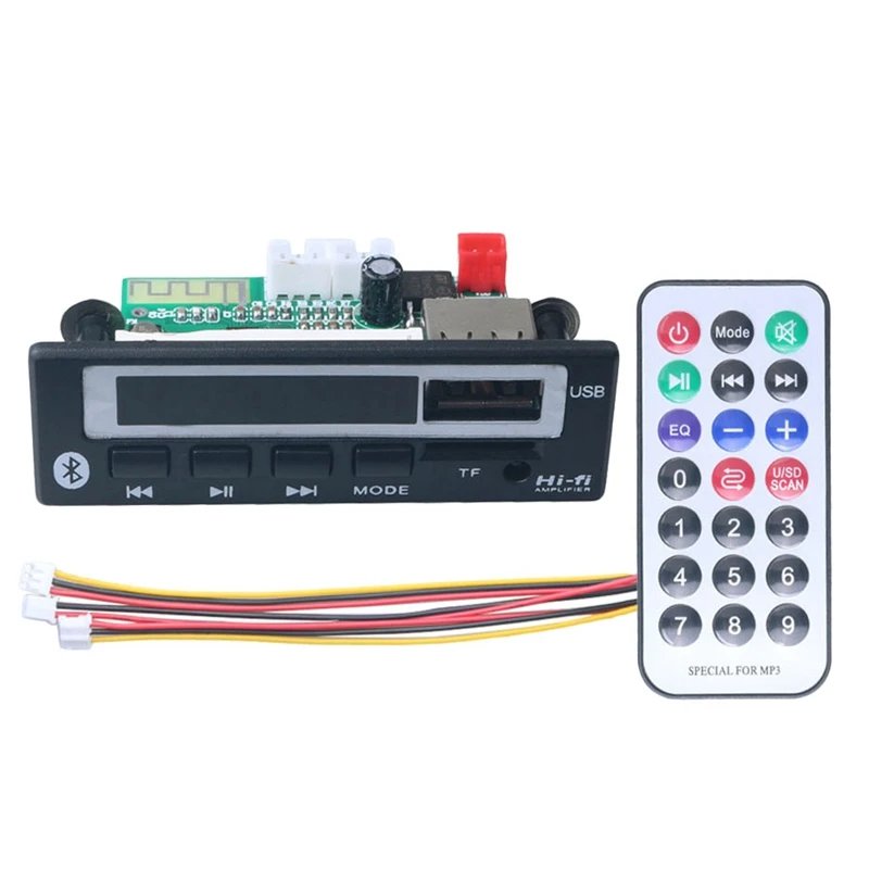 

Bluetooth5.0 Mp3 Wma Wav Decoder Board 5V 12V Wireless Audio Module Color Screen Usb Tf Fm Radio For Car Accessories