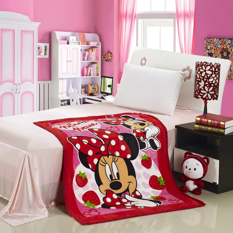 Disney Minnie Mickey Фланелевое детское одеяло зимнее теплое и мягкое приятное для кожи