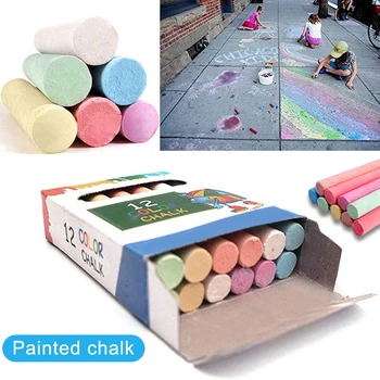 

Mixed Colour White Chalk Sticks Pack Kids Playground School Art Learning 12/100pcs KQS8
