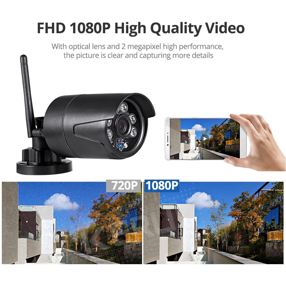 KERUI 2MP 1080P беспроводная наружная Домашняя безопасность WiFi ip камера Full HD IP54