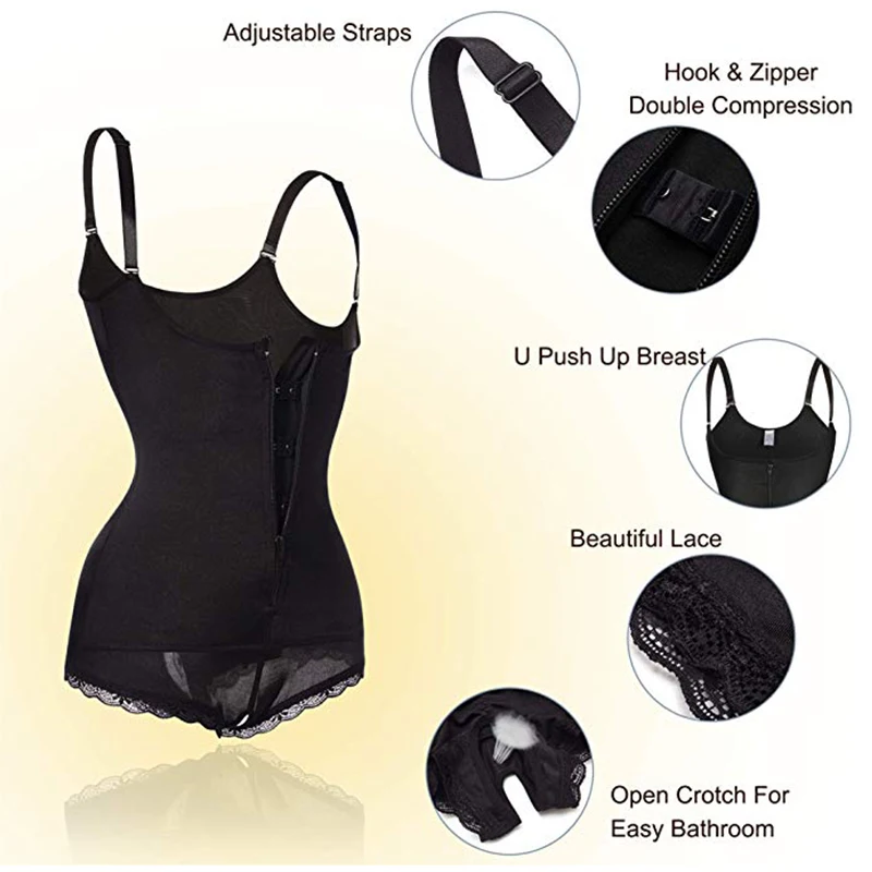 Fajas Magic Full Body Shaper Latex Women Waisttrainer Clip And Zip Slimming Bodysuit With Butt Lifter Tummy Trimmer Compression