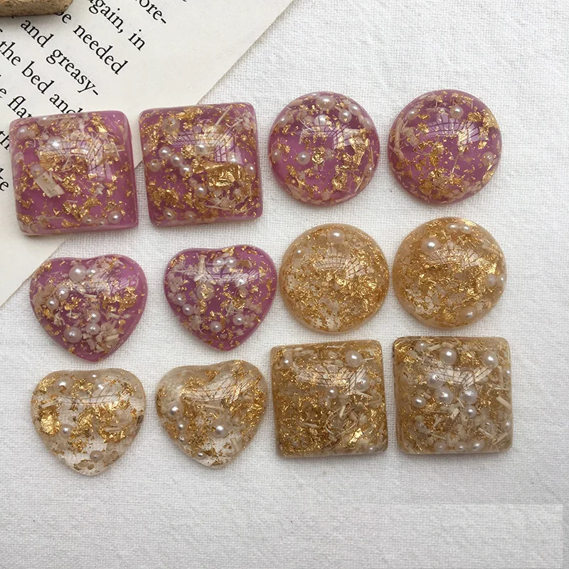 

20pcs/lot Fashion Resin circle square heart buckle Earrings Drop flat charm without hole Jewelry handmade DIY