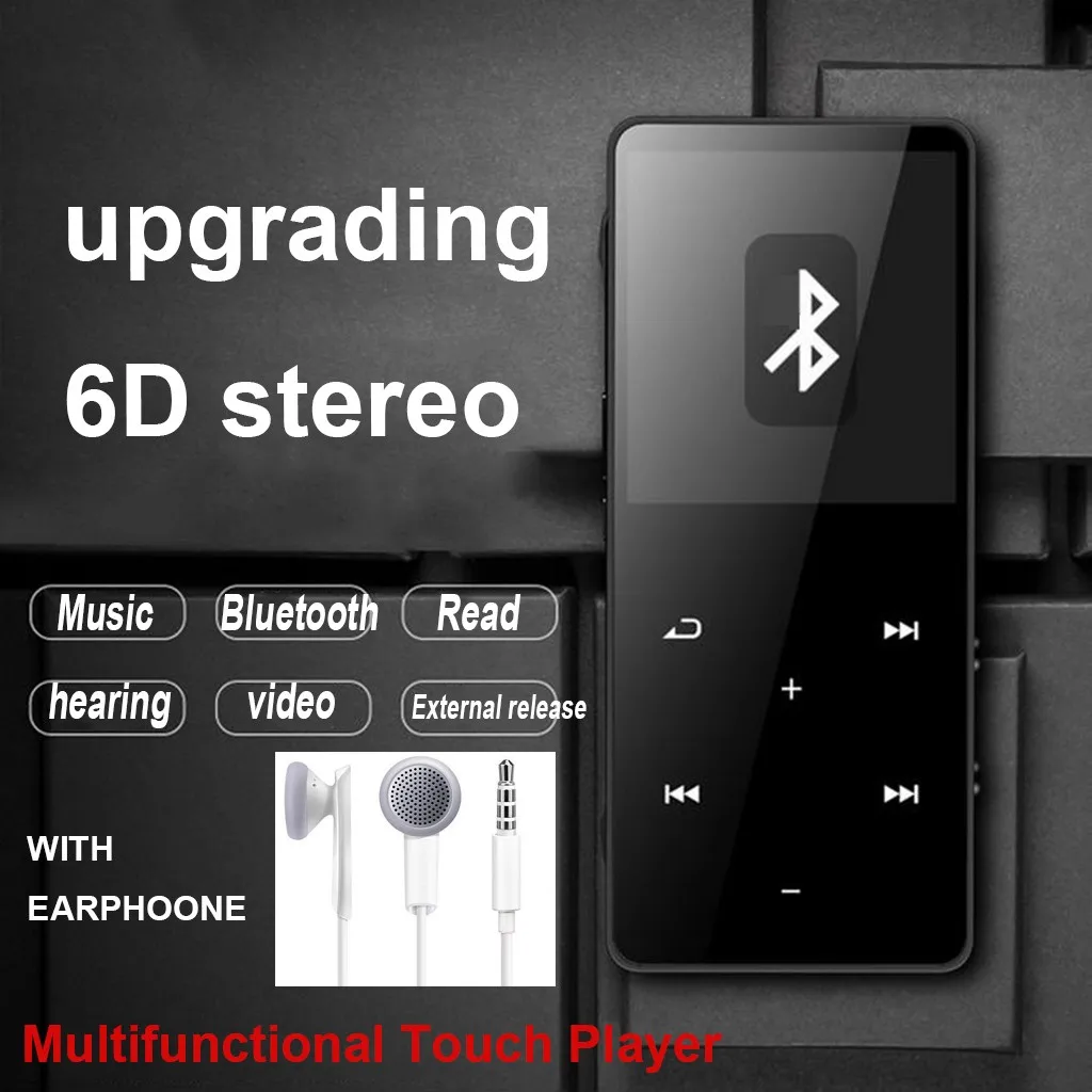 2019 беспроводной мини MP3-плеер с Bluetooth 4 Гб FM-радио сенсорная клавиша спортивные