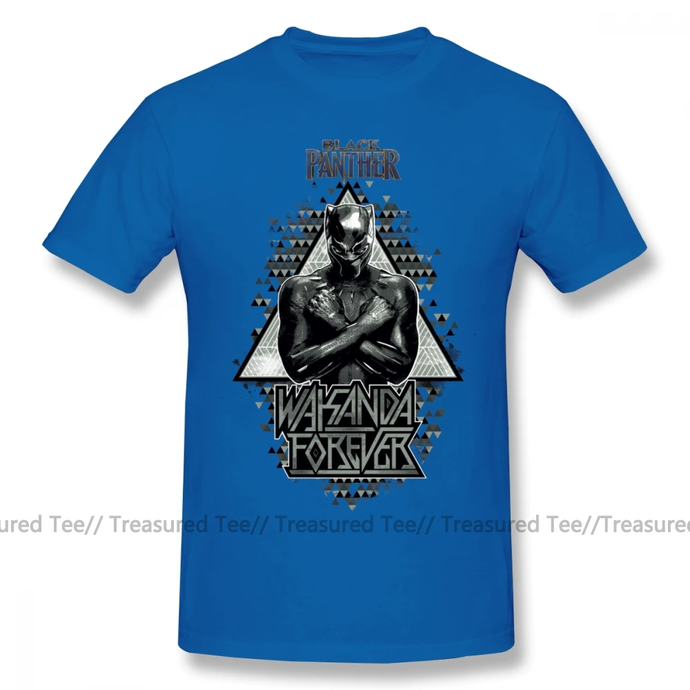 Футболка Wakanda, футболка с графикой Wakanda Forever, футболка большого размера из 100 хлопка, Милая футболка с коротким рукавом для мужчин, графическая футболка - Цвет: Blue