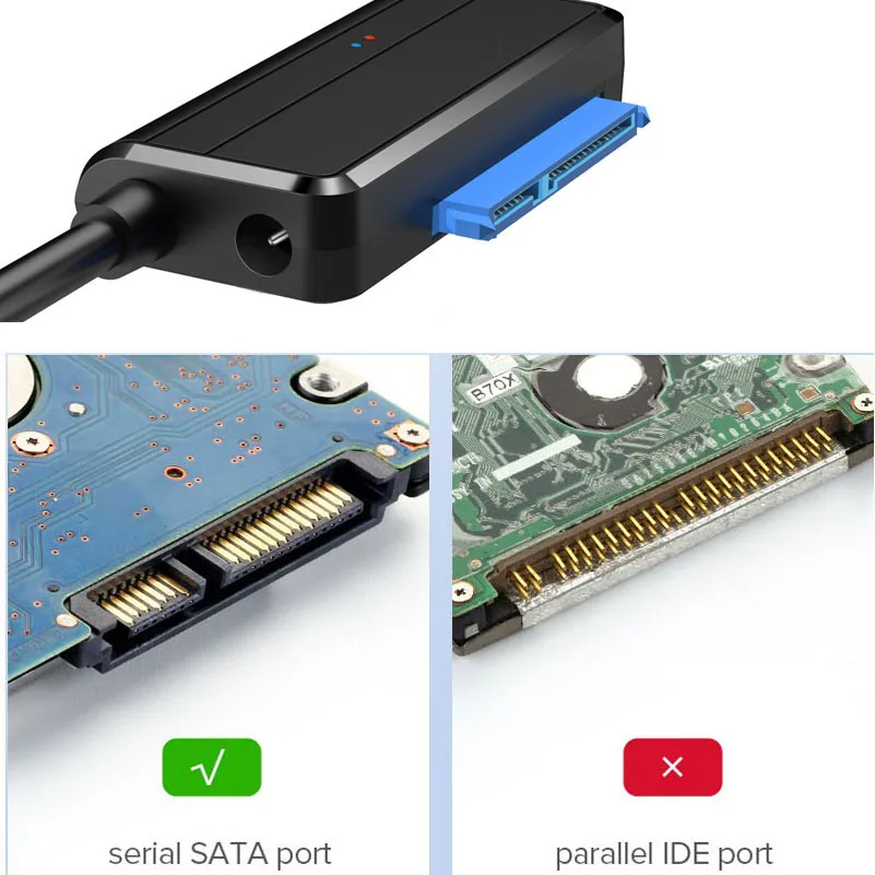 Линия преобразования жесткого диска SATA в USB 3,0 кабель из алюминиевого сплава 2,5 дюйма 3,5 дюйма кабель с жестким приводной удлинитель черного цвета