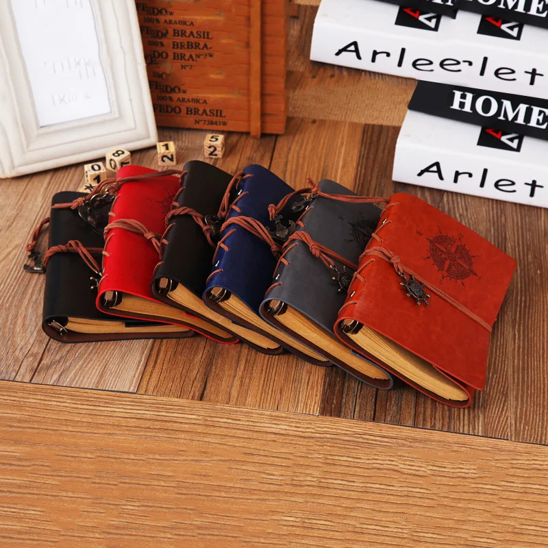 

Vintage Pirate Diary Notebook Agenda With Faux Leather Cover Loose Leaf Note Book for School Stationery or Traveler