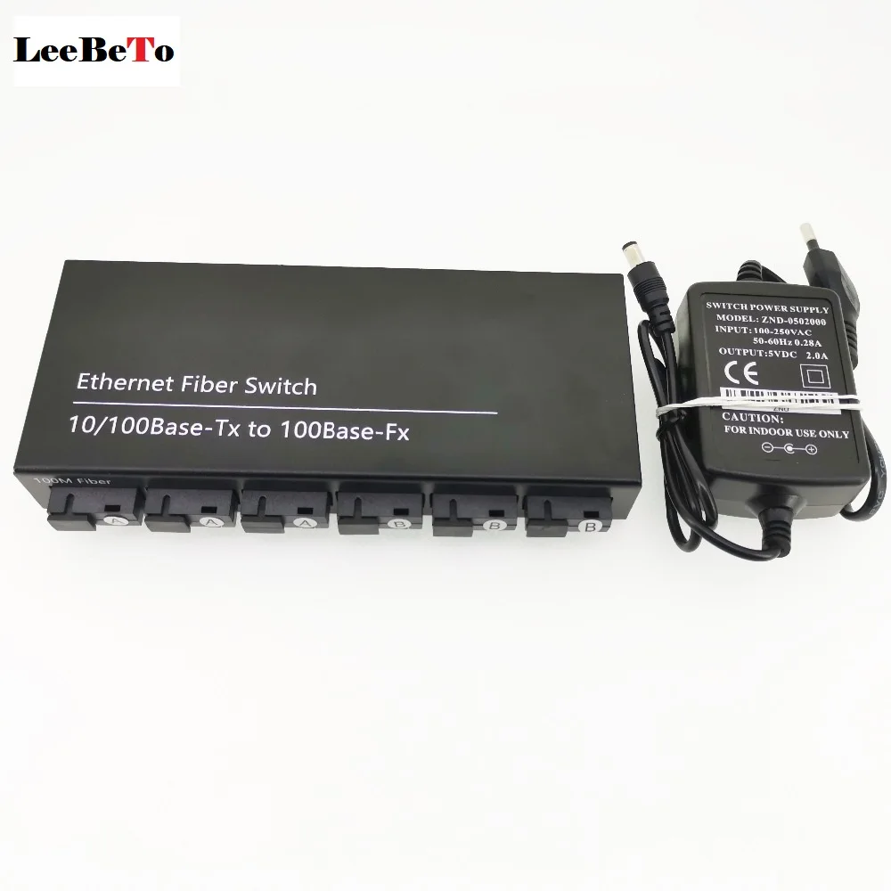 10/100M Ethernet Fiber switch Ethernet to Fiber 25km Fiber Optic Converter 2 RJ45 6 Fiber Ports Fiber Optical Media Converter 1 channel rca digital to analog audio fiber optic converter