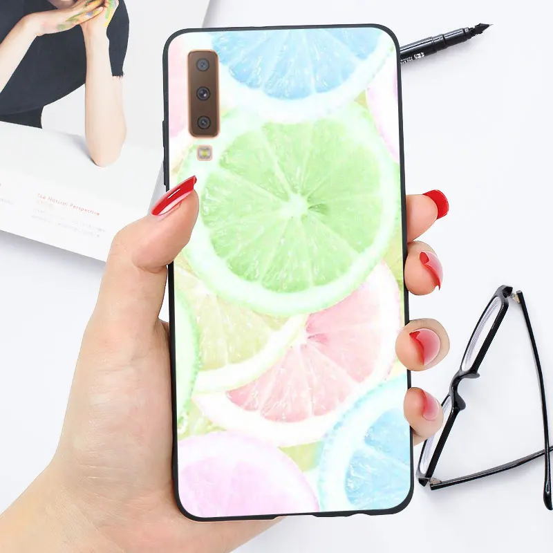Мягкий ТПУ чехол для samsung A7 чехол силиконовый глянцевый яркий чехол для samsung Galaxy A5 A6 A8 Plus чехол - Цвет: OO22