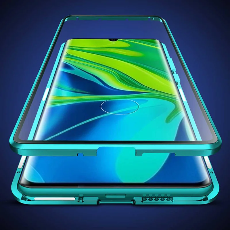 Magnetic Metal Case For Xiaomi Mi CC9 8 9 SE POCO F1 9T Pro Double Sided Glass Cover Redmi Note 7 10 K20 Capa Funda | Мобильные