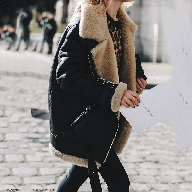 Greatest  Locomotive basic jacket women casual fur autumn winter women coat punk warm short bomber jackets co