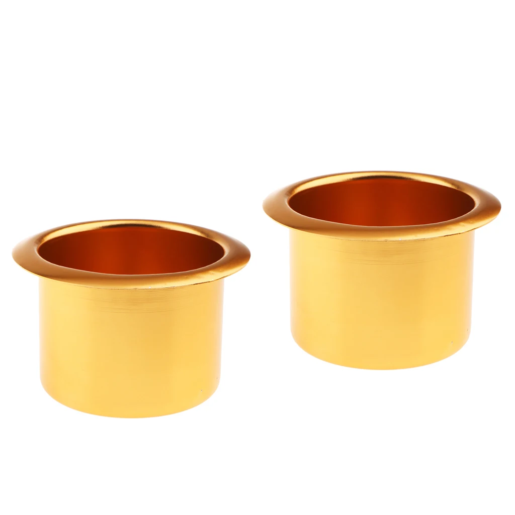 2PCS UNIVERSAL RV BOAT CUP DRINK HOLDER - Stainless Steel Cup Bottle Rack for Boats RV & Campers - Gold, 80x64mm