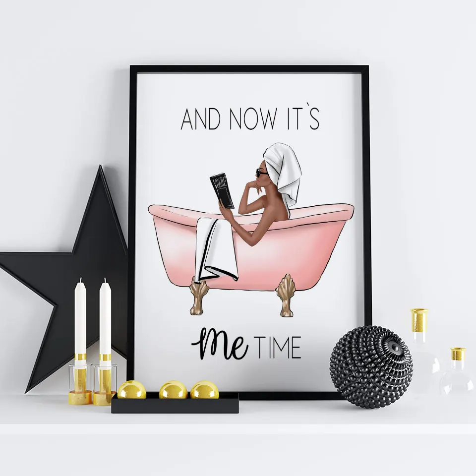 

Nordic Prints Poster Bathroom Woman Fashion Art Modern Home Decor Creative Canvas Painting Wall Picture For Living Room Unframed