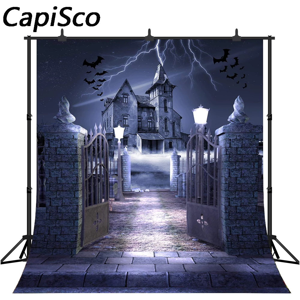 Capisco Haunted Thriller abandoned castle Bats photography backdrops Vinyl High quality Computer print Halloween Backgrounds | Электроника