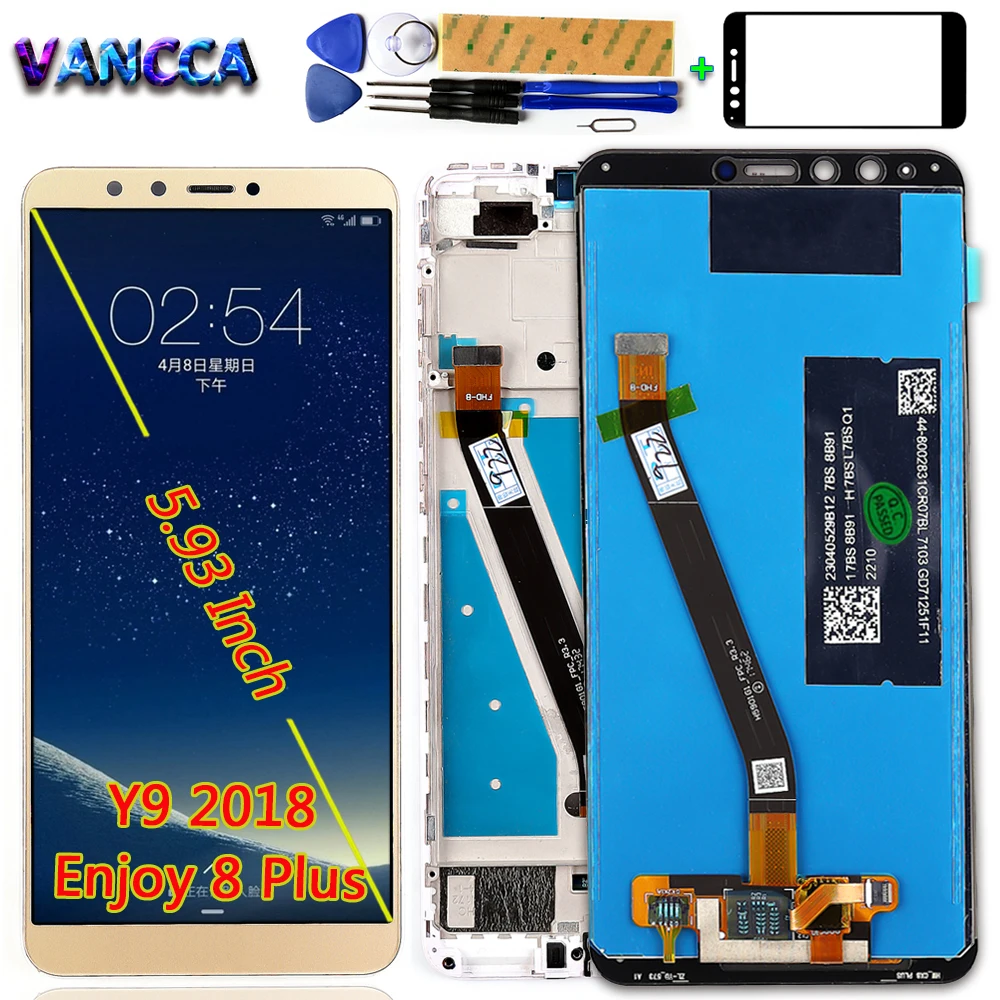 Vancca 5,93 дюймовый ЖК-дисплей для huawei Y9 Enjoy 8 Plus кодирующий преобразователь сенсорного экрана в сборе FLAL22 LX2 LX1 1080*2160
