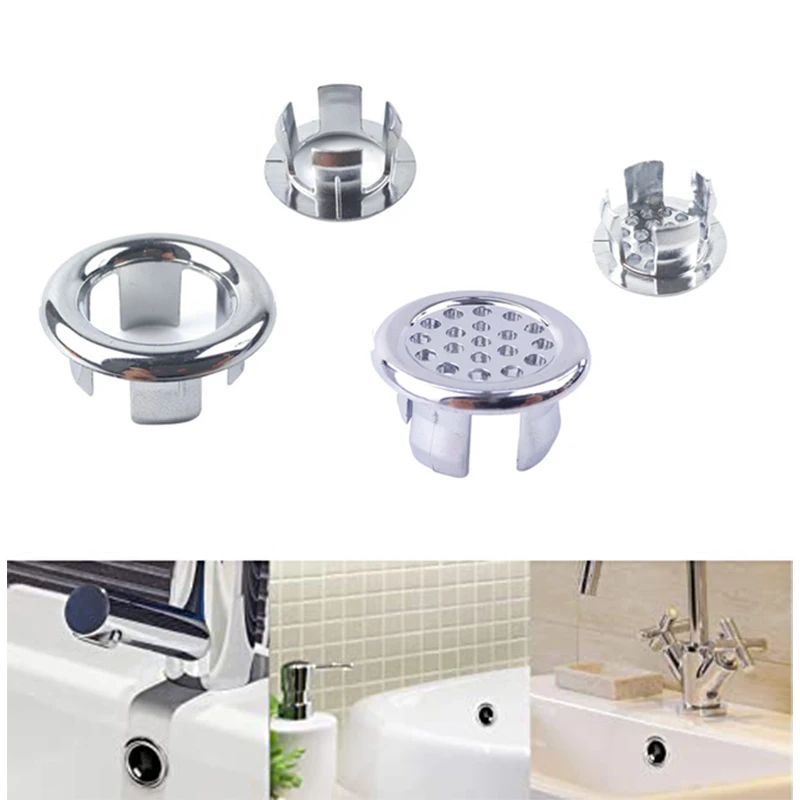 Bathroom Hollow Washing Basin Ring Insert Chrome Hole Cover Cap Kitchen