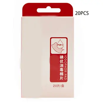 

20Pcs/Box Disposable Sterilization Iodophor Cotton Pads Wound Cleansing Disinfection Povidone-Iodine Wipes Individually