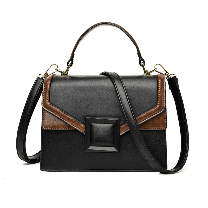 Роскошные сумки женские дизайнерские Новые PU кожаные модные женские сумки на плечо известный бренд сумки через плечо для женщин - Цвет: Черный