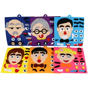 

Facial Expression DIY Felt Package Nonwoven Cloth Toys for Kids Early Learning Educational DIY Sewing Gift for Baby