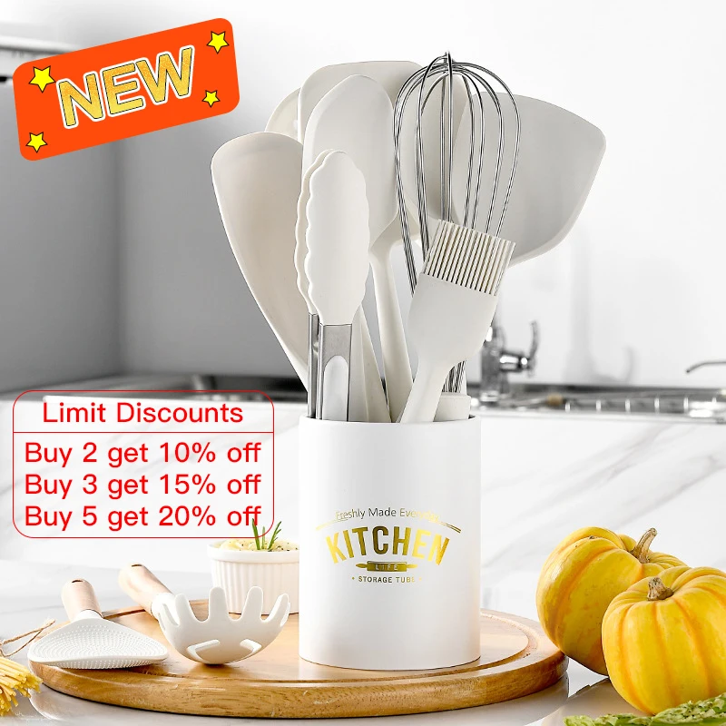 Silicone Kitchen Cookware Spatula Shovel Baking Tool Cooking Utensils Set
