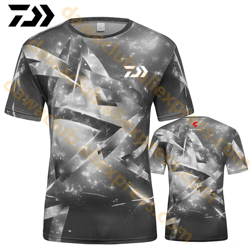 DAIWA летняя футболка для рыбалки, футболка для рыбалки, уличная дышащая мужская спортивная одежда для велоспорта, бега Coolmax, быстросохнущая одежда для рыбалки - Цвет: 1