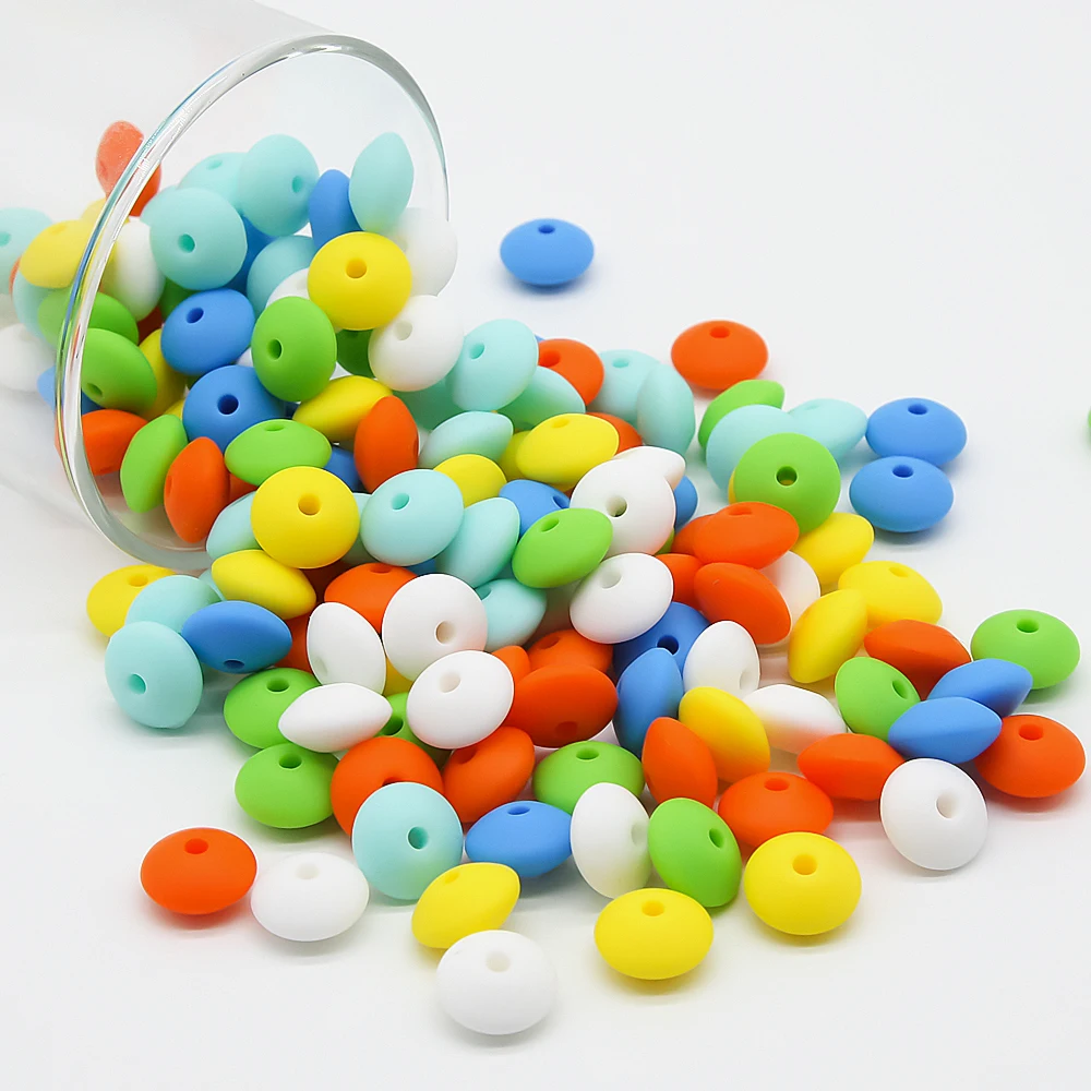 Cute-idea Baby Silicone Lentils Beads 100Pcs Baby Abacus Lentils teething beads infant Pacifier Chain Care toys Accessories gift 3