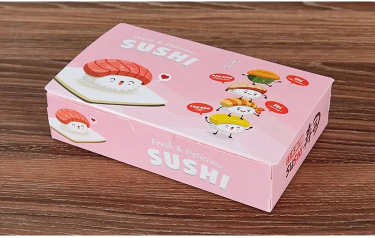 Perfect Sushi Box Disposable Paper Packing Box for Fast Food Shop Restaurant Fried Chicken French Fries WB658 3