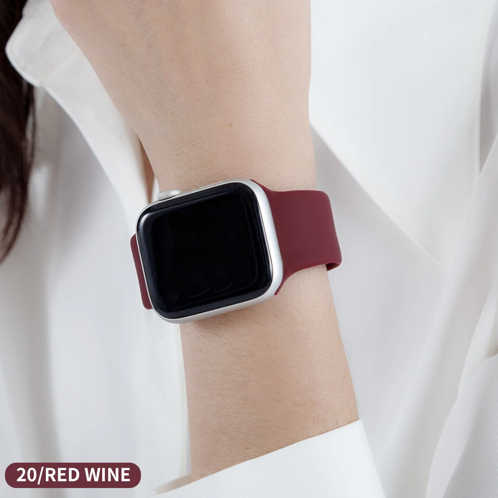 Ремешок для Apple Watch 38 мм 42 мм iWatch 4 ремешка 44 мм 40 мм спортивный силиконовый ремень браслет Apple watch 5 4 3 2 Аксессуары для ремешка - Цвет ремешка: Red wine