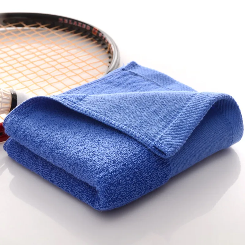Мужская и женская качественная хлопковая простая Спортивная Мочалка для спортзала, йоги, бега, тенниса, пота, полотенце для гольфа, портативный банный Подарочный платок - Цвет: blue