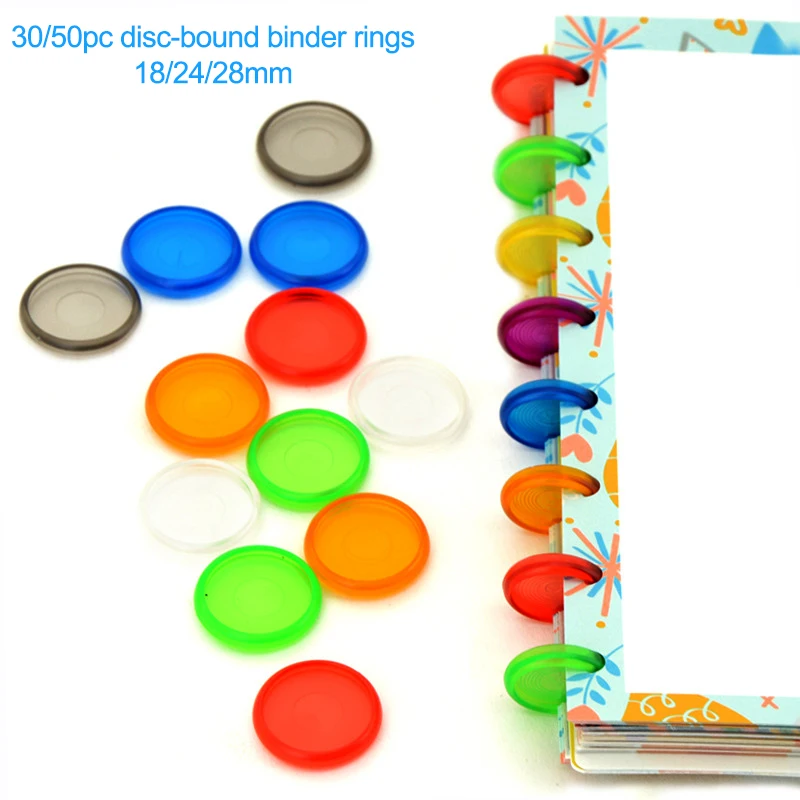 Color Transparent Plastic Sheet Disc-bound Binder Rings Scrapbooking Planner Ring Binder Mushroom Hole Notebook