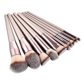 

4/9/10 Pcs Champagne Makeup Brushes Set For Foundation Powder Blush Eyeshadow Concealer Make Up Brush Cosmetics Beauty Toolsfafa