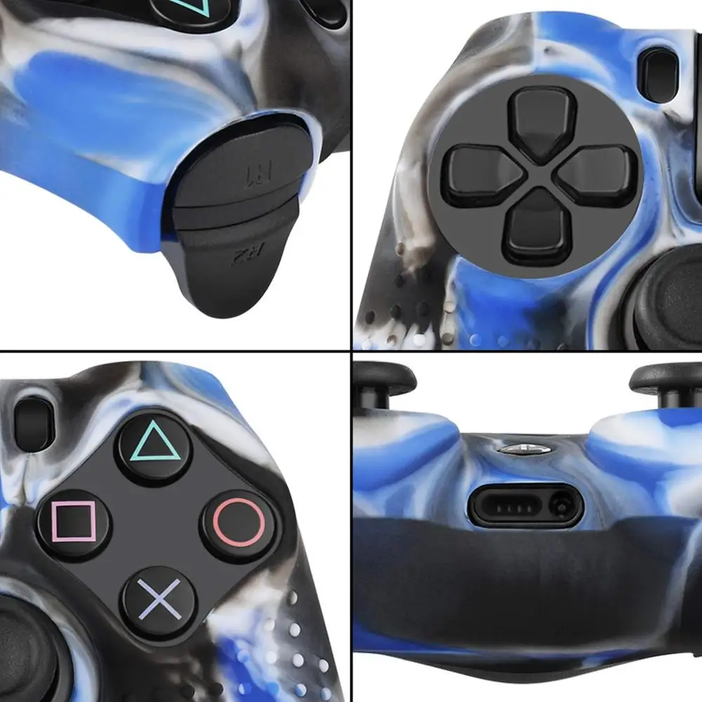 Камуфляж PS4 чехол противоскользящий для Playstation 4 PS4/PS4 Slim/PS4 Pro игровой контроллер Мягкий силиконовый чехол защитный чехол