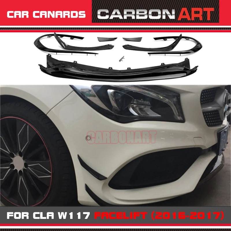 CLA класс CLA45 стиль передний бампер Canards фартук W117 Передние Губы Fin для Mercedez 2016 2017