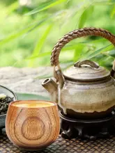  Jujube Wood Cup Primitive Handmade Natural Spruce Wooden Cup Coffee Tea Beer Juice Milk Water Mug Kitchen Chinese Style Tea Set 