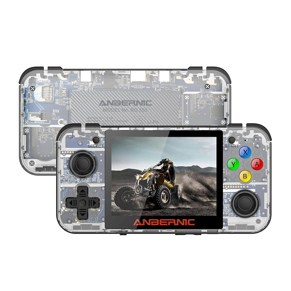 ANBERNIC 16G RG350 ips Ретро игры 350 видео игры обновленная игровая консоль ps1 игра 64 бит opendingux 3,5 дюймов 2500+ игры rg350 - Цвет: T White