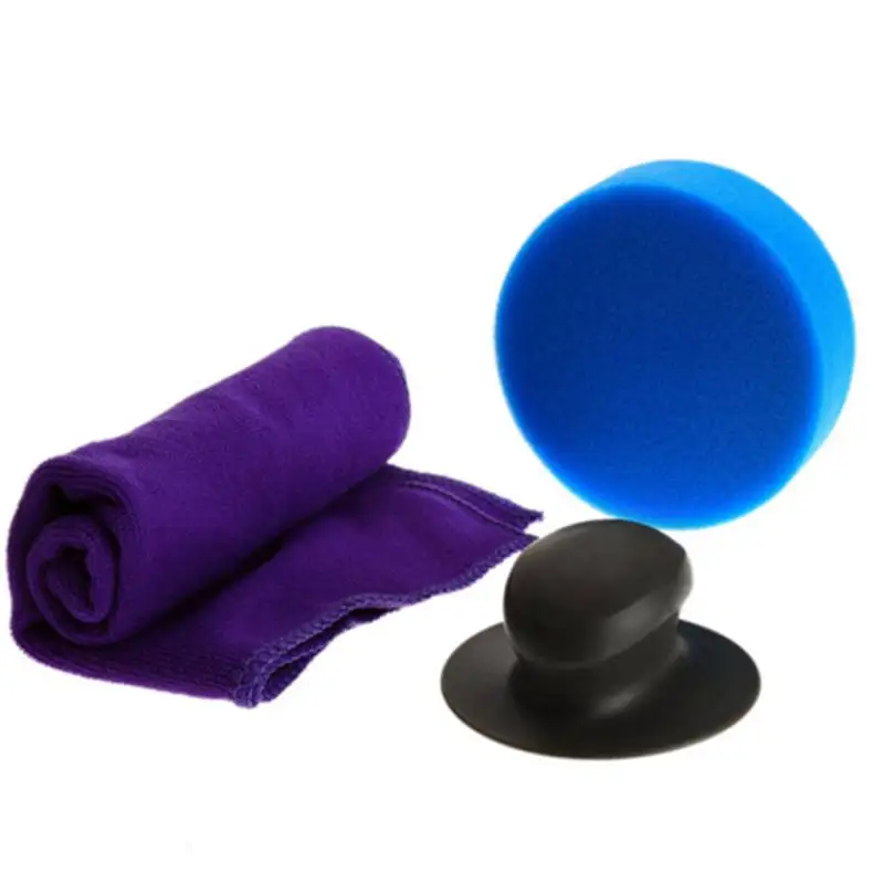 

Auto Waxing Tools Foam Sponge Waxing Disc Car Beauty Buffing Universal Car Polishing Pad Towel Set New