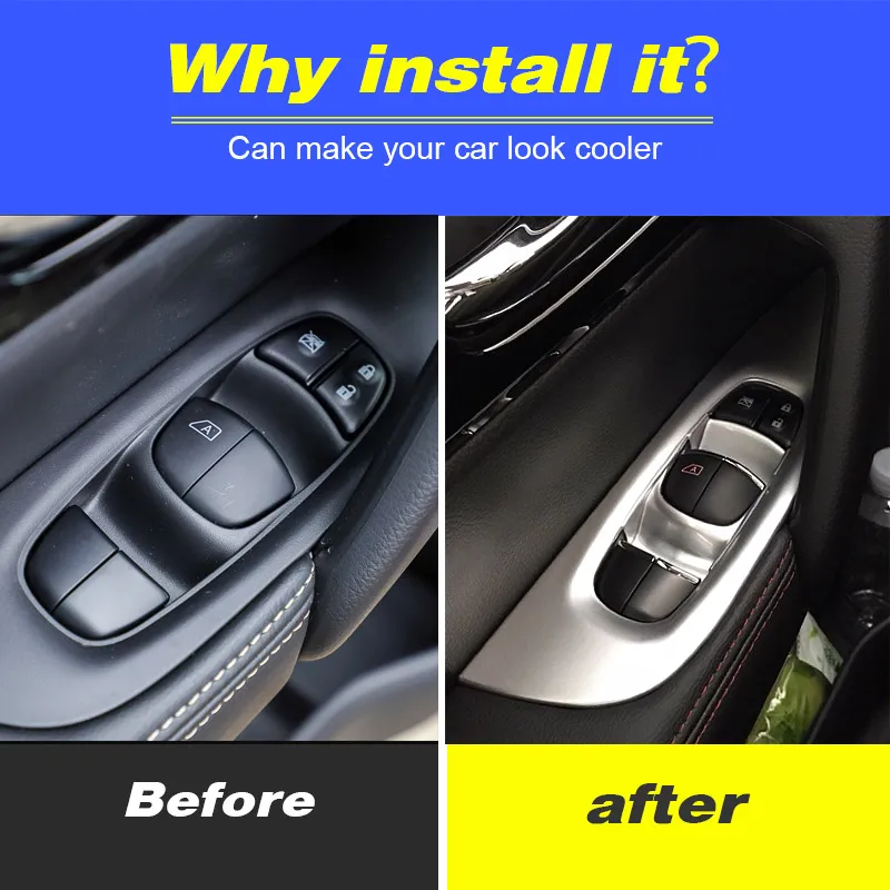 Vtear для ниссан кашкай j11 Nissan Qashqai J11 Dualis 2 оконный переключатель панель крышка стекло кнопка подъема отделка автомобиля-Стайлинг внутренняя отделка часть