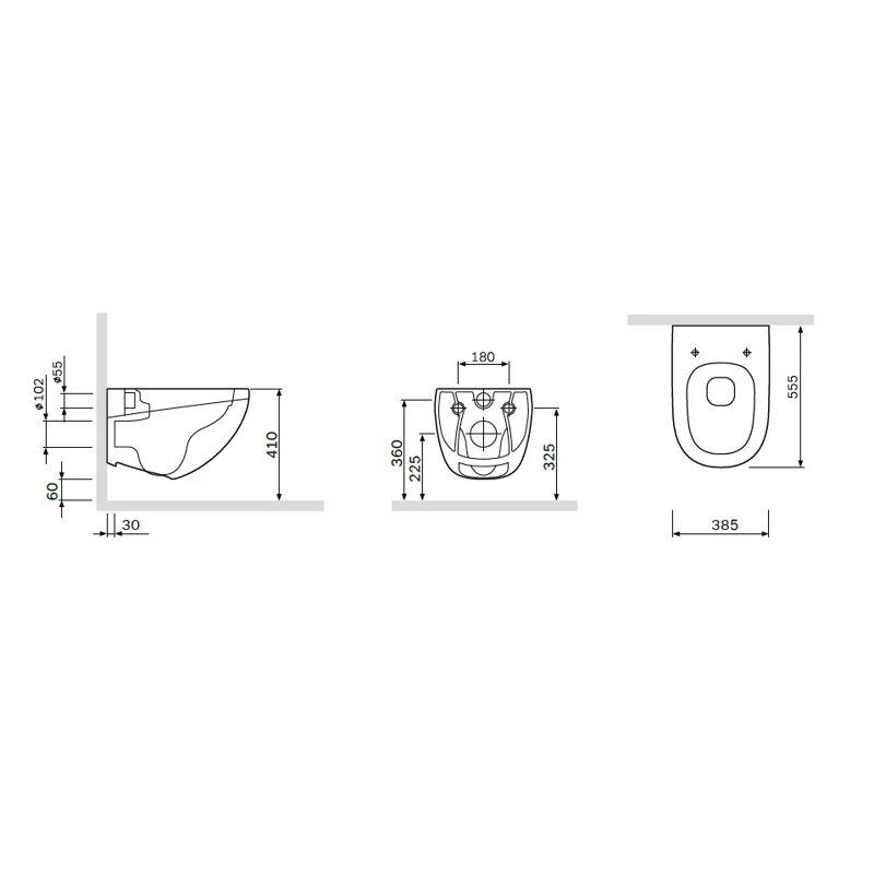 Подвесной унитаз Am.Pm Sensation C301700WH FlashClean без сиденья