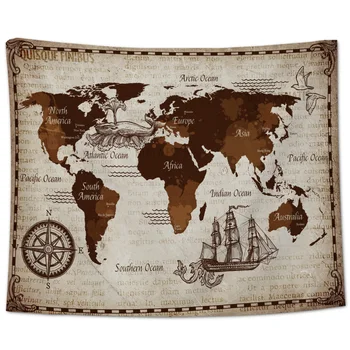 

Nautical Map Wall Hanging Wall Decor Wall Decor Bedspread Coverlet Wall Art Sheet Throw Anti-Allergy Table Cloth Decorative
