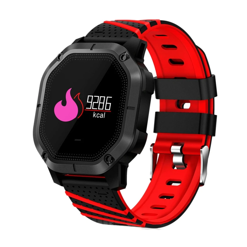 Red IG-K5 Смарт часы IP68 Водонепроницаемый велосипедный трекер Heart Rate Мониторинг давления, кислорода в крови Фитнес скобка - Цвет: Red