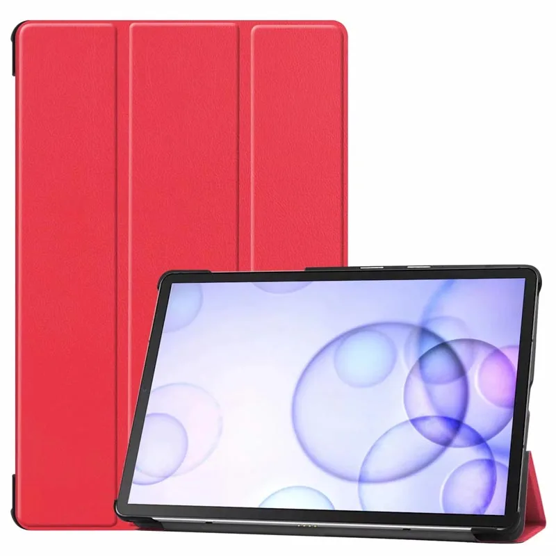 50 шт/партия для Samsung Galaxy Tab S6 10,5 чехол ультра тонкий умный корпус стоящий чехол для Galaxy Tab S6 10,5 дюймов SM-T860 планшет - Цвет: Red