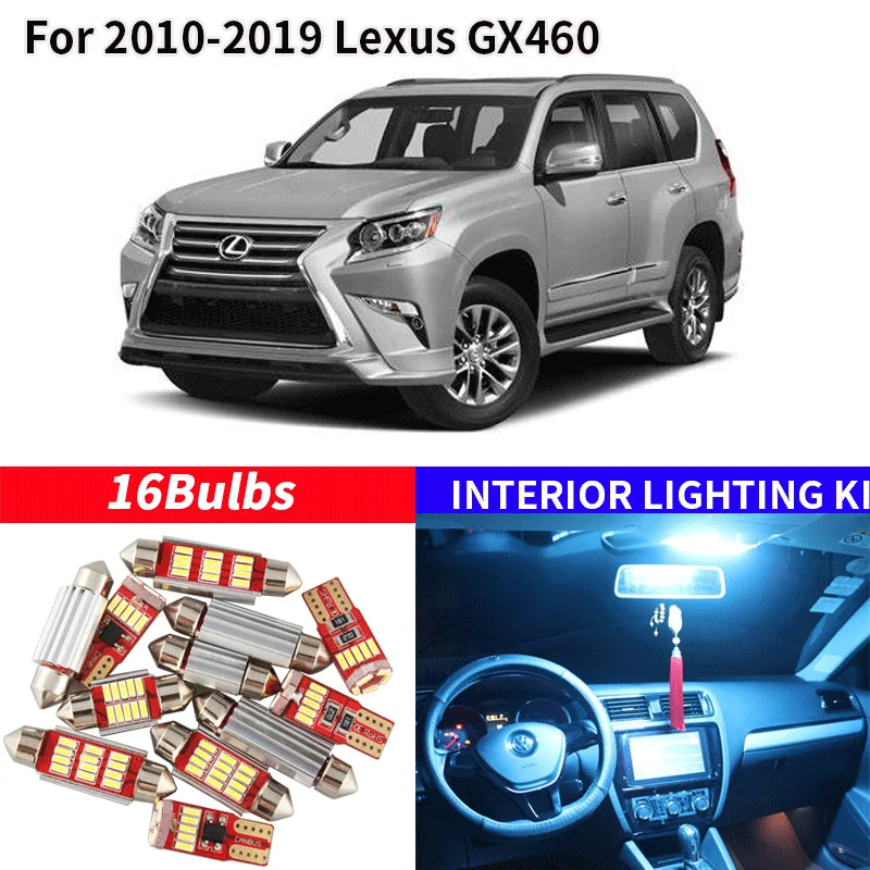 16x Canbus безошибочный светодиодный светильник комплект посылка для 2010-2019 Lexus GX460