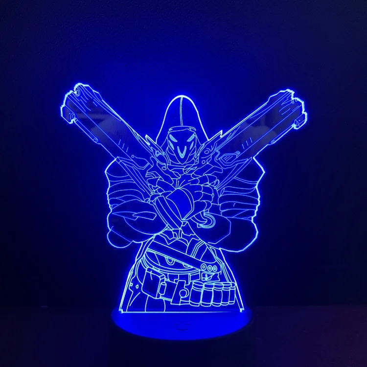 

Game Overwatch Reaper 3D Lamp Lovely Reward for Infant Nightlight Visual Light Effect 3D Optical Led Night Light Lamp
