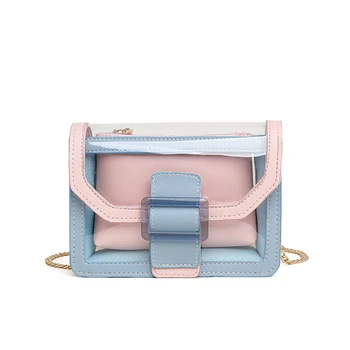 

Summer PVC Lady Travel Purse And Handbags New Quality Transparent Shoulder Messenger Bags Chain Jelly Crossbody Bags For Women