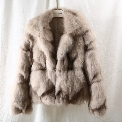 Женское пальто, утолщенное теплое пальто с натуральным лисьим мехом, женские зимние женские куртки, короткие женские парки, толстые теплые - Цвет: 2