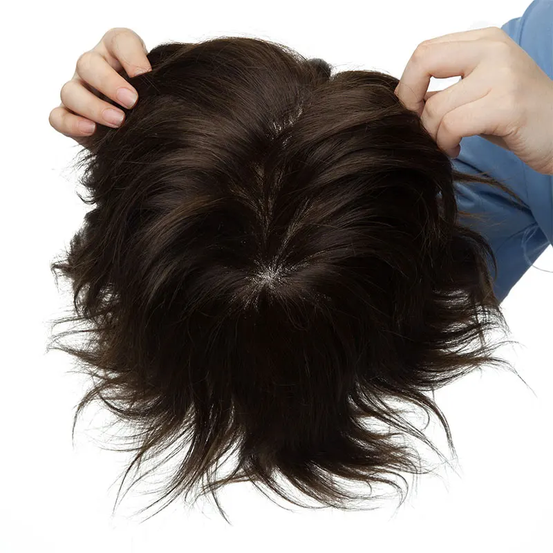 SEGO Прямой полный ПУ 6 дюймов прочный шиньон чистый цвет мужской парик индийские волосы не Реми плотность волос 120% 1 шт 70 г/шт