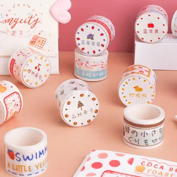 

1 pc Kawaii Washi Tape Cute Masking Tape Strawberry Fruit Duck Diy Sulfuric Acid Paper Decor Stickers Planner Stationery